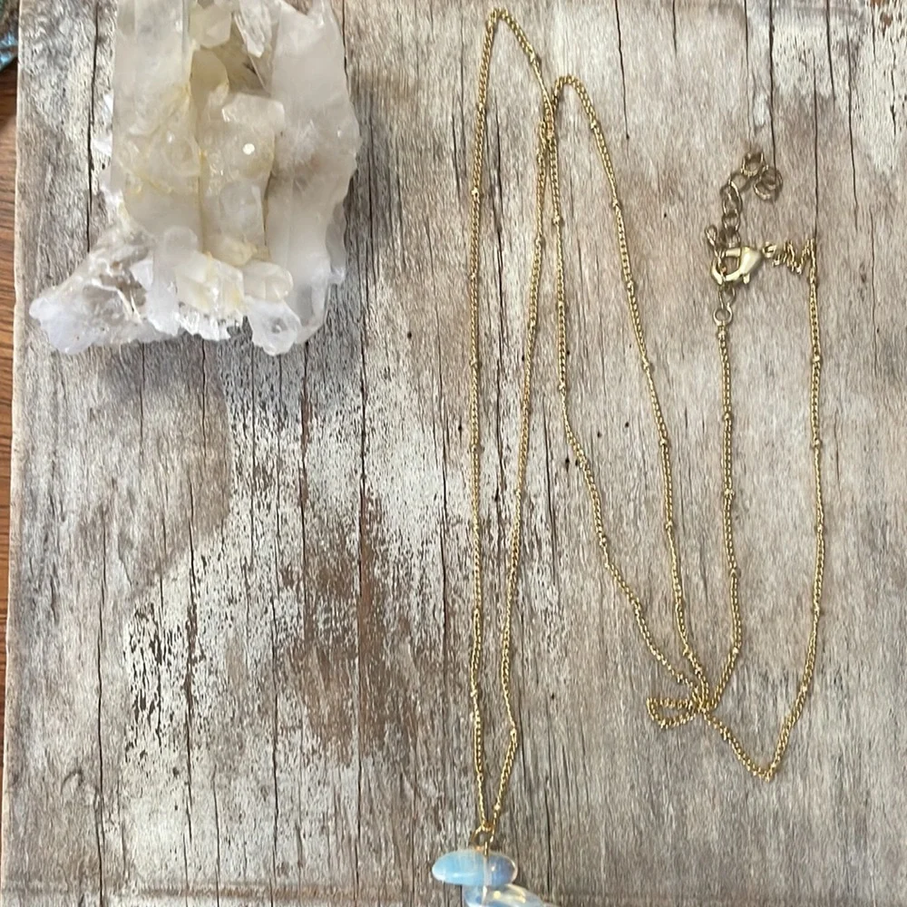 Opal Sea Glass Pendant Necklace - Picture 4 of 4